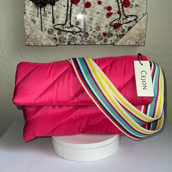 Cejon Handbags - CEJON Fuchsia Nylon Crossbody Bag
